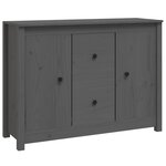 vidaXL Buffet Gris 100x35x74 cm Bois massif de pin