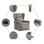 vidaXL Fauteuil inclinable de massage Taupe Tissu