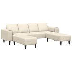 vidaXL Sofa en tissu avec coussin Crème 208 cm Tissu en velours côtelé