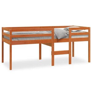 vidaXL Lit haut sans matelas cire marron 75x190 cm bois massif