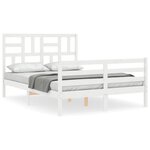 vidaXL Cadre de lit sans matelas blanc 140x200 cm bois massif