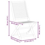 vidaXL Chaises pliantes de jardin lot de 2 bois d'acacia solide