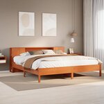 vidaXL Lit bibliothèque sans matelas cire marron 200x200 cm pin massif