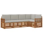 vidaXL Ensemble de canapés d'extérieur 5 pc Gris Naturel et Clair