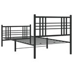 vidaXL Cadre de lit métal avec tête de lit/pied de lit noir 90x190 cm
