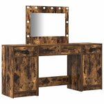 vidaXL Table de Toilette avec tiroir 3 Pièces Marron Bois d'ingénierie