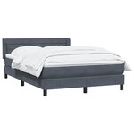 vidaXL Sommier à lattes de lit et matelas gris foncé 160x220cm velours