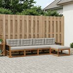vidaXL Ensemble de canapés d'extérieur 5 Pièces Naturel et Gris clair