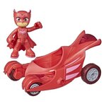 Pyjamasques - véhicule de héros astro-hibou avec figurine bibou - jouet préscolaire pour enfants a partir de 3 ans