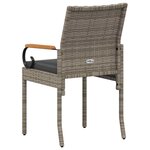 vidaXL Chaises de jardin avec coussin 2 Pièces Gris et Gris foncé