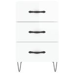vidaXL Table de chevet blanc brillant 40x40x66 cm bois d'ingénierie