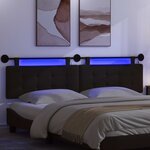 vidaXL Tête de lit suspendue Avec lumière LED Noir Simili cuir