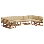 vidaXL Ensemble de canapés d'extérieur 10 pc Naturel et Beige