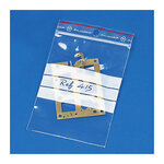 Sachet plastique zip transparent à bandes blanches 60 microns raja 8,5x18 cm
