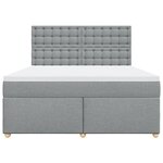 vidaXL Sommier à lattes de lit avec matelas Gris clair 180x200cm Tissu
