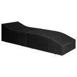 vidaXL Chaise longue avec coussin Résine tressée Noir