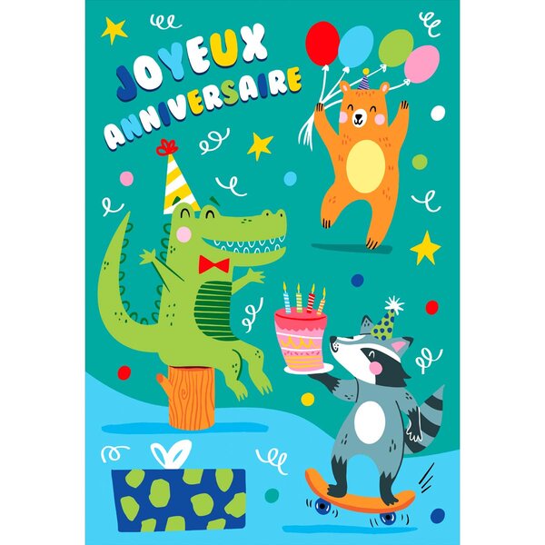 Carte Musicale D'anniversaire - Animaux - Draeger paris