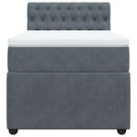 vidaXL Sommier à lattes de lit et matelas Gris foncé 80x200 cm Velours