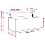 vidaXL Table basse Chêne sonoma 90x44 5x45 cm Bois d'ingénierie