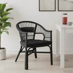 vidaXL Chaise empilable Rotin Noir 60 x 60 x 81 cm