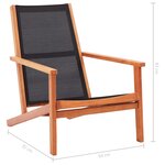 vidaXL Chaise de jardin Noir Bois d'eucalyptus solide et textilène