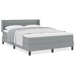 vidaXL Lit Box Spring avec matelas  gris clair  140 x 200 cm