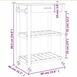 vidaXL Chariot de cuisine MONZA 60x40x88 5 cm bois massif de pin