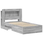 vidaXL Cadre de lit avec rangement Sonoma gris 75 x 190 cm
