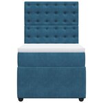 vidaXL Sommier à lattes de lit et matelas Bleu foncé 80x200 cm Velours