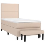 vidaXL Sommier à lattes de lit avec matelas Cappuccino 90x200 cm