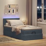 vidaXL Cadre de lit ottoman avec matelas gris foncé 90x190 cm velours