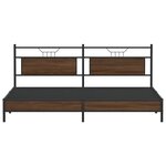 vidaXL Cadre de lit en métal sans matelas chêne marron 200x200 cm