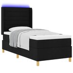 vidaXL Lit à ressorts avec matelas Noir 80 x 200 cm tissu