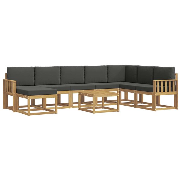 vidaXL Ensemble de canapés d'extérieur 9 Pièces Blanc et anthracite