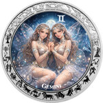 Monnaie GEMINI Goddesses Zodiac 1 Oz Argent 5 Cedis Ghana 2026