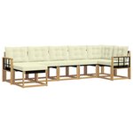 vidaXL Ensemble de canapés d'extérieur 7 Pièces Blanc et crème