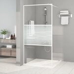 vidaXL Paroi de douche Blanc 100x195 cm Verre ESG transparent