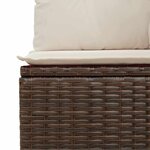 vidaXL Canapé de jardin avec coussins 2 places marron résine tressée