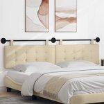 vidaXL Tête de lit suspendue Crème tissu