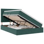 vidaXL Lit de rangement LED avec matelas Vert foncé 140 x 200 cm