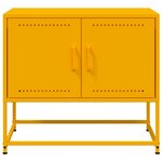 vidaXL Meuble TV jaune moutarde 68 5x39x60 5 cm acier