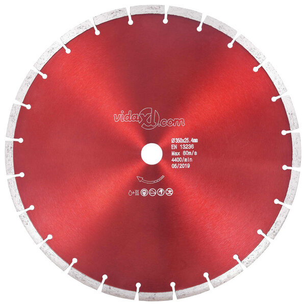 vidaXL Disque de coupe diamanté Acier 350 mm
