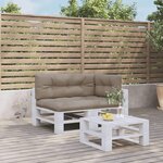 vidaXL Coussins de palette lot de 3 taupe tissu