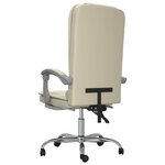 vidaXL Fauteuil de massage inclinable de bureau Crème Similicuir