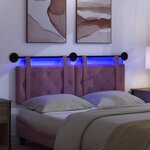 vidaXL Tête de lit suspendue Avec lumière LED Pourpre Velours
