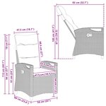 vidaXL Chaise de jardin 2 Pièces gris et bleu marine 56 x 60 x 112 cm