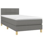 vidaXL Sommier à lattes de lit avec matelas et LED Gris foncé 90x200cm