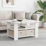 vidaXL Table basse Blanc 77 x 55 x 42 cm Bois d'ingénierie