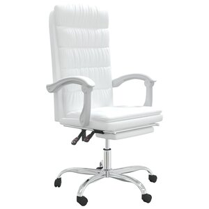 vidaXL Fauteuil inclinable de bureau Blanc Similicuir
