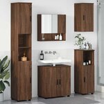 vidaXL Ensemble de mobilier de salle de bain 5 Pièces Chêne marron